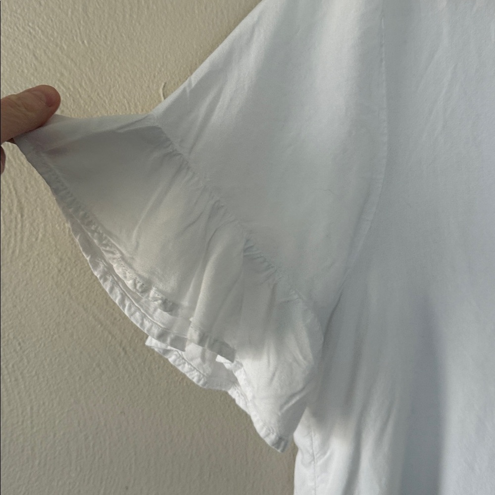 Beachlunchlounge White Ruffle Sleeve Shirt medium - Picture 3 of 7